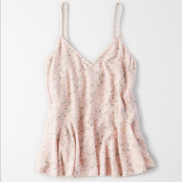AE // NWT blush floral peplum cami - Picture 2 of 10